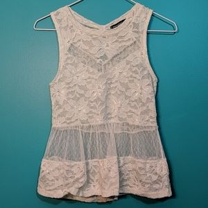 Lace Peplum Tank Top